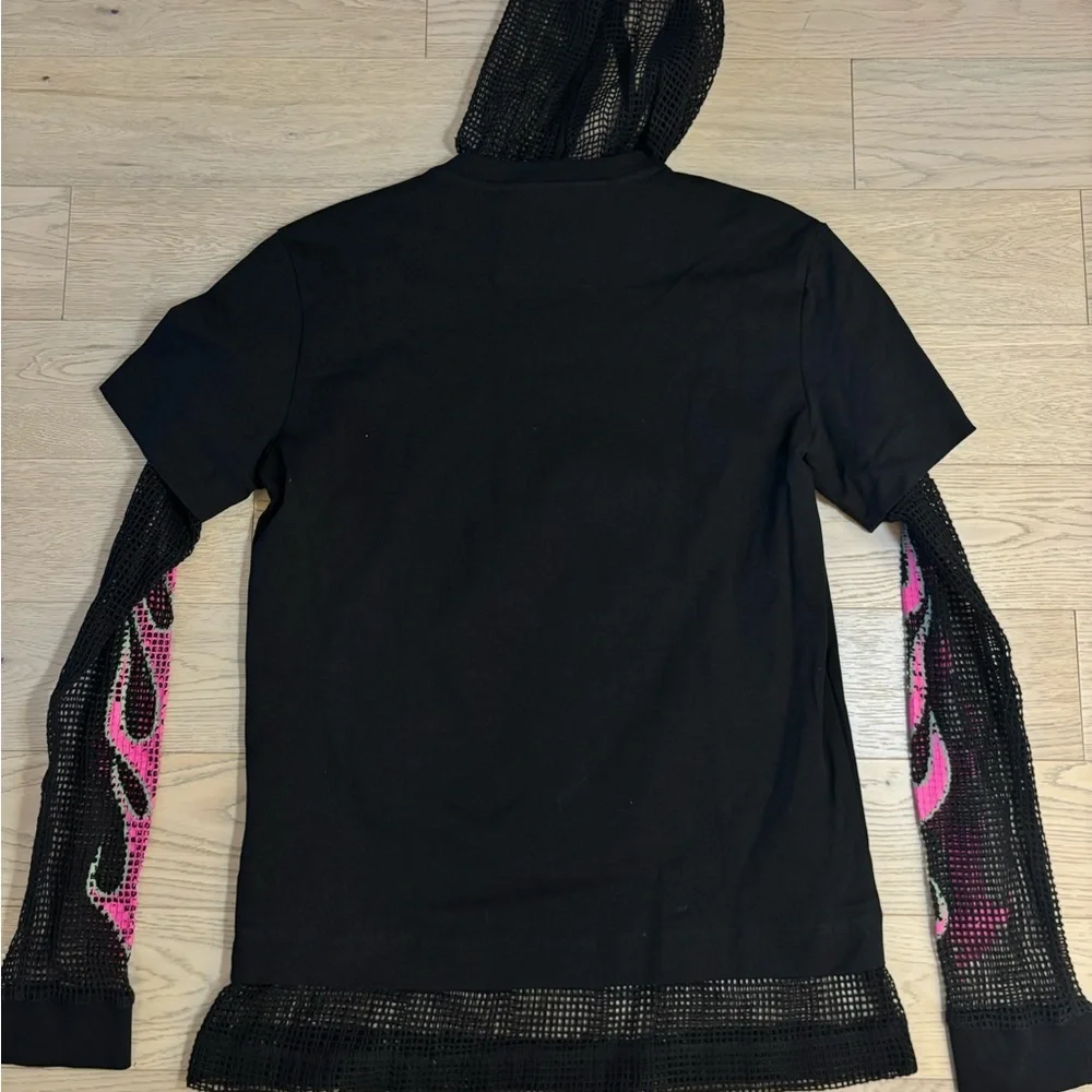 Givenchy Black Mesh Detail Shirt Hoodie - Picture 4 of 4